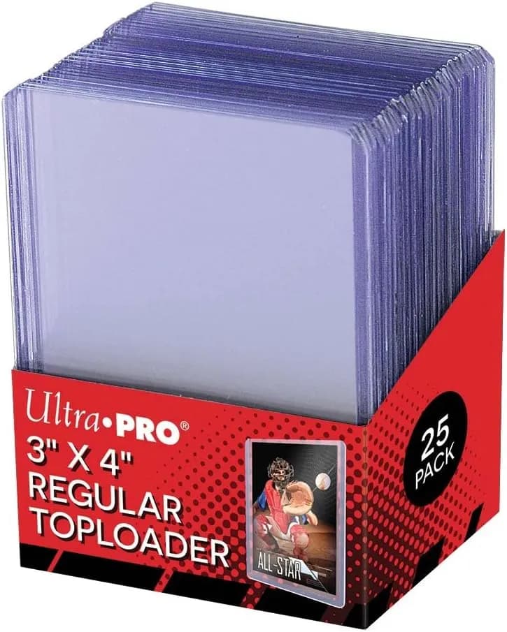 Ultra Pro 3" x 4" Clear Regular Toploader for Trading Cards – 25 Pack